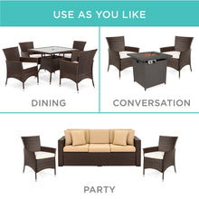 Load image into Gallery viewer, Set of 2 Handwoven Wicker Patio Dining Chairs w/ Water-Resistant Cushions

