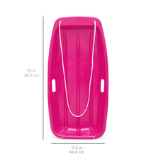 Load image into Gallery viewer, 35in Kids Plastic Toboggan Snow Sled Board Toy w/ Rope, 2 Handles
