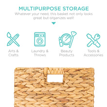 Load image into Gallery viewer, Set of 5 Collapsible Hyacinth Storage Tote Baskets w/ Insert Handles
