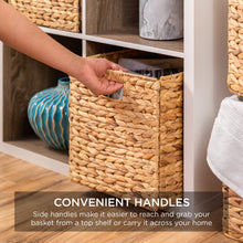 Load image into Gallery viewer, Set of 5 Collapsible Hyacinth Storage Tote Baskets w/ Insert Handles
