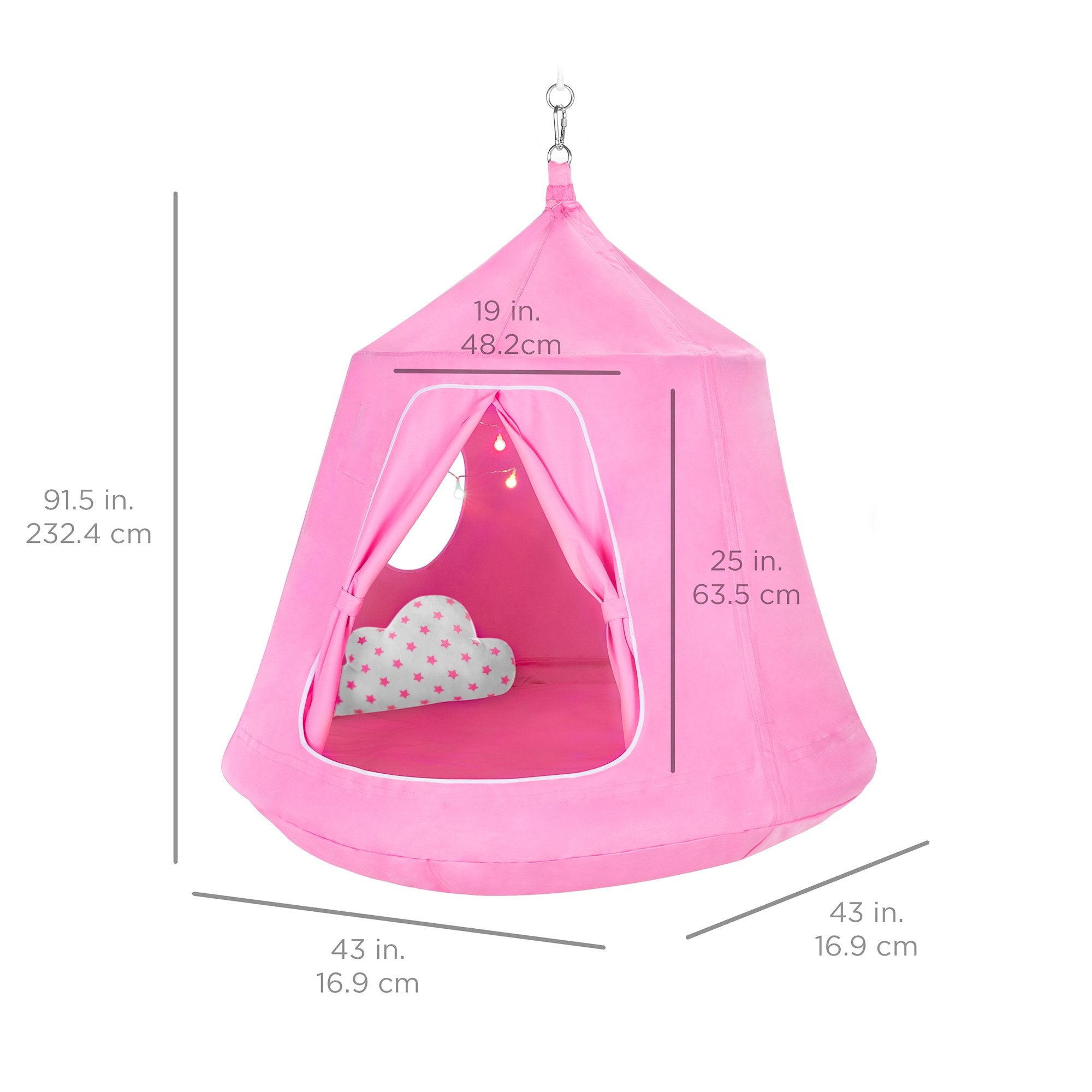 Kids Indoor & Outdoor Hammock Swing Tent Set w/ Ropes, LED String Ligh – creality3dsc.shop