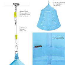 Load image into Gallery viewer, Kids Indoor &amp; Outdoor Hammock Swing Tent Set w/ Ropes, LED String Lights
