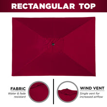 best choice products 8x11ft rectangular patio umbrella w/ crank 10ft Outdoor Umbrella, Outdoor Table Umbrella, Yard Umbrella, Market with 6 Sturdy Ribs, Push Button, Tilt and or relaxing poolside spaces 8x11ft Rectangular Patio Umbrella w/